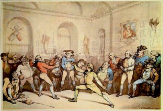 H. Angelo's Fencing Academy by Rowlandson, 1787.